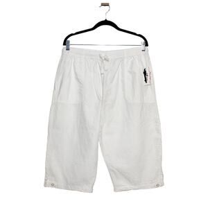 Vintage Ragtop 100% Cotton White Capris Size 1X NWT